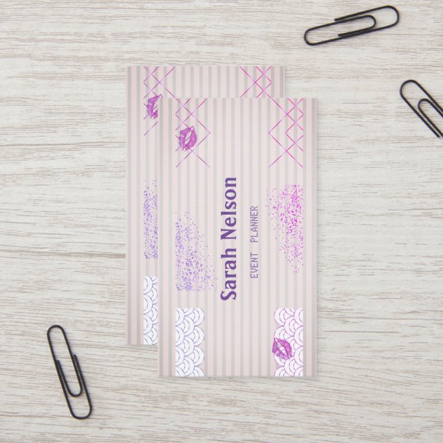 Elegante tarjeta de visita de lujo rosa dulce (Anverso/Reverso In Situ)
