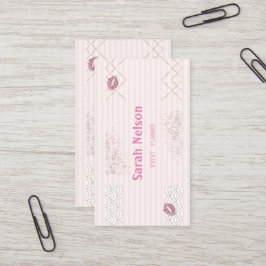 Elegante tarjeta de visita de lujo rosa dulce