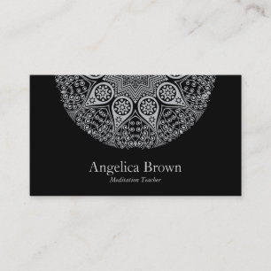 Elegante tarjeta de visita de Mandala negra Ment