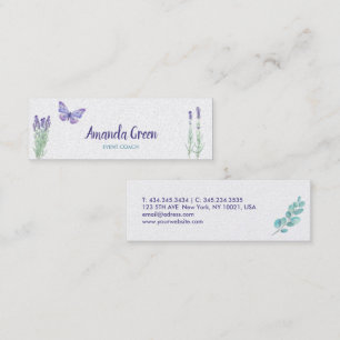 Elegante tarjeta de visita de mariposa floral