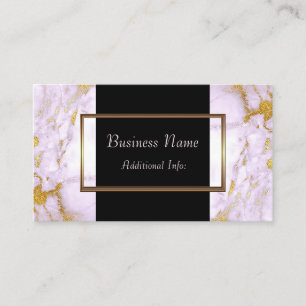 Elegante tarjeta de visita de mármol blanco y dora