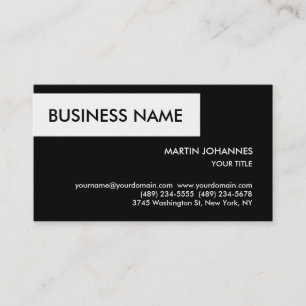 Elegante tarjeta de visita de Moda blanca negra