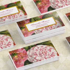Elegante tarjeta de visita de Moda floral de Camel