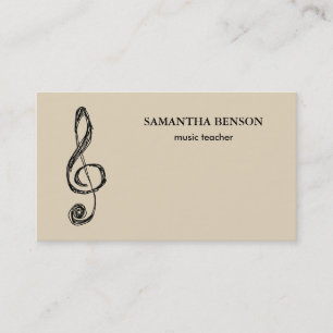 Elegante tarjeta de visita de músico con nota mus