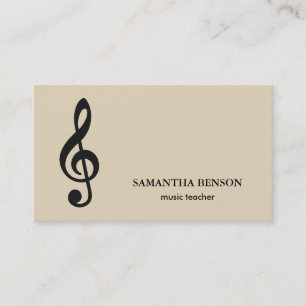 Elegante tarjeta de visita de músico con nota mus