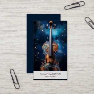 Elegante tarjeta de visita de músico con nota musi