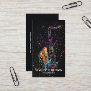 Elegante tarjeta de visita de músico con nota musi