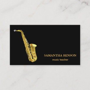 Elegante tarjeta de visita de músico con nota musi