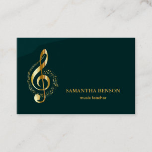 Elegante tarjeta de visita de músico con nota musi