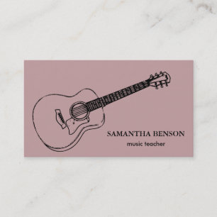 Elegante tarjeta de visita de músico con nota musi