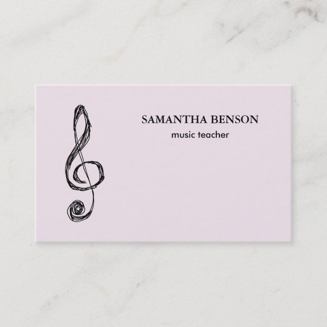 Elegante tarjeta de visita de músico con nota musi (Anverso)