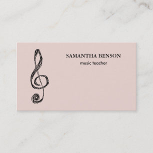 Elegante tarjeta de visita de músico con nota musi