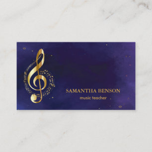 Elegante tarjeta de visita de músico con nota musi
