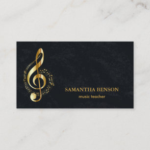 Elegante tarjeta de visita de músico con nota musi