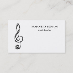 Elegante tarjeta de visita de músico con nota musi