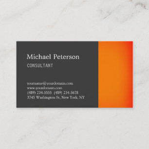 Elegante tarjeta de visita de Naranja gris