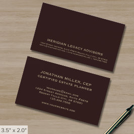 Elegante tarjeta de visita de oro de Borgoña