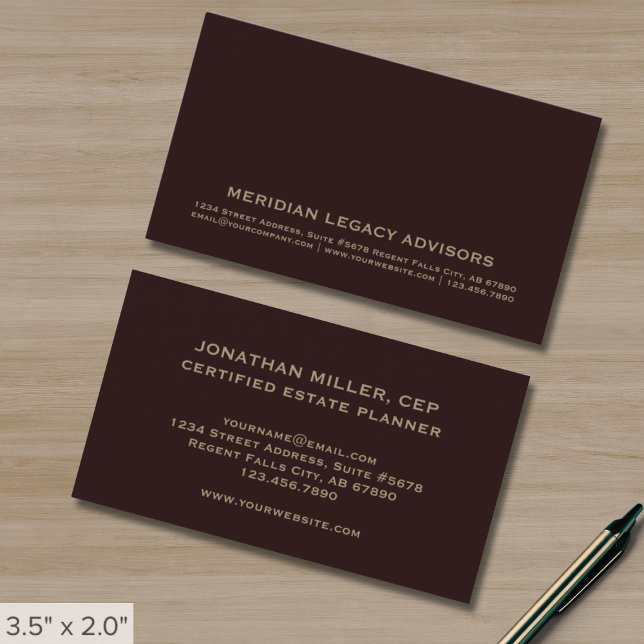 Elegante tarjeta de visita de oro de Borgoña (Subido por el creador)