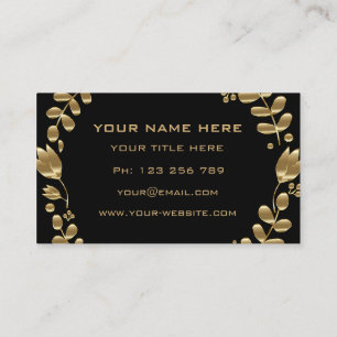 Elegante tarjeta de visita de oro Tulips tarjeta d