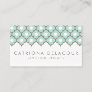 Elegante tarjeta de visita de patrón marroquí azul
