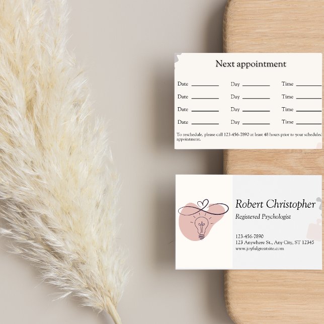 Elegante tarjeta de visita de psicólogo registrado (Subido por el creador)