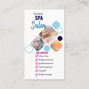 Elegante tarjeta de visita de servicios de spa L