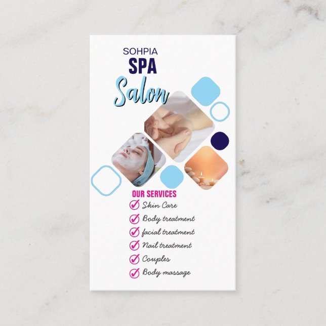 Elegante tarjeta de visita de servicios de spa | L (Anverso)