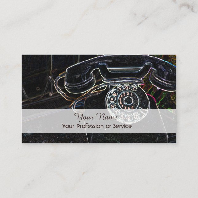 Elegante tarjeta de visita de teléfono retro-pop n (Anverso)