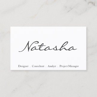 Elegante tarjeta de visita de tipo de letra en bla