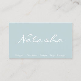 Elegante tarjeta de visita de tipos de letra azul