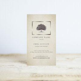 Elegante tarjeta de visita de un viejo roble vinta