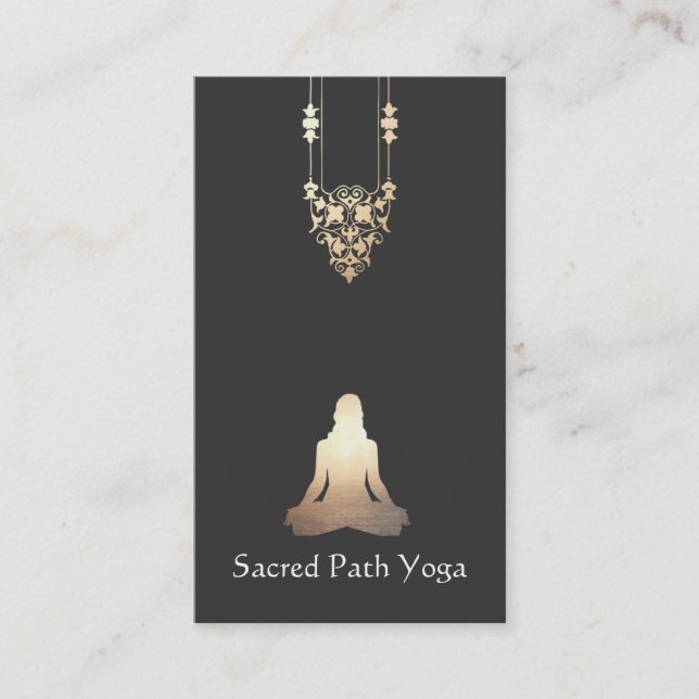 Elegante tarjeta de visita de Yoga Meditation Pose (Anverso)