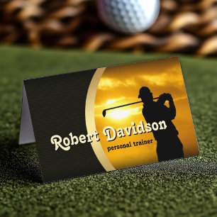 Elegante tarjeta de visita del entrenador de golf