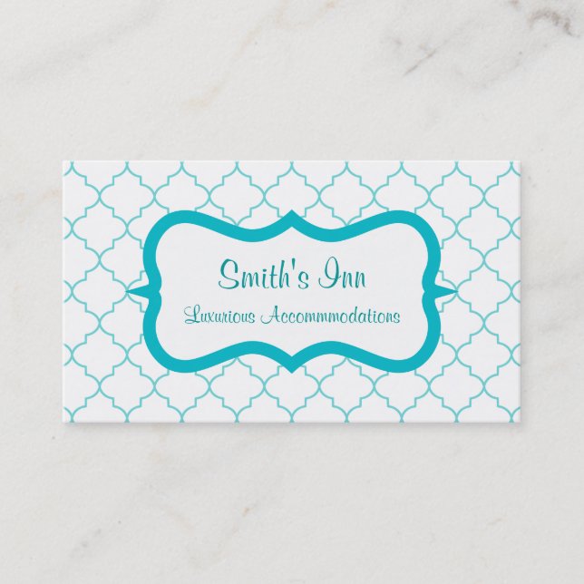 Elegante tarjeta de visita del patrón Aqua (Anverso)