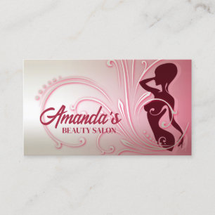 Elegante tarjeta de visita del Salón de belleza La