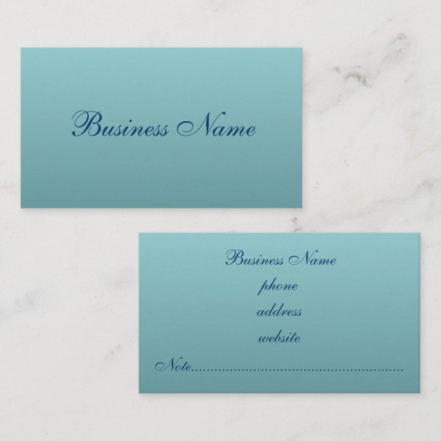 Elegante tarjeta de visita Dusty Blue (Anverso / Reverso)
