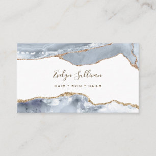 Elegante tarjeta de visita Dusty Blue Agate