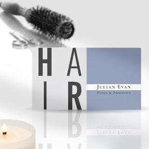 Elegante tarjeta de visita Dusty Blue Hair Stylist