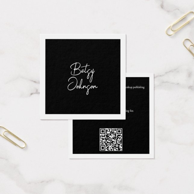 Elegante tarjeta de visita en blanco y negro (Oficina)