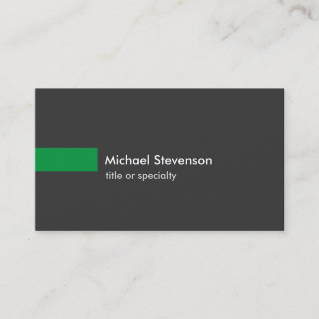 Elegante tarjeta de visita estándar Gris Green Str (Anverso)