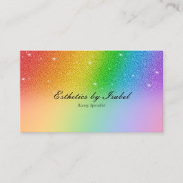 Elegante tarjeta de visita esteticista arcoiris