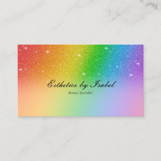 Elegante tarjeta de visita esteticista arcoiris
