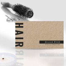Elegante tarjeta de visita estilo Black Kraft Hair