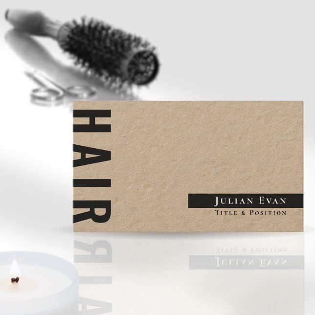 Elegante tarjeta de visita estilo Black Kraft Hair (Subido por el creador)