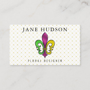 Elegante tarjeta de visita Fleur de Lis