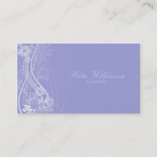 Elegante tarjeta de visita floral (Anverso)