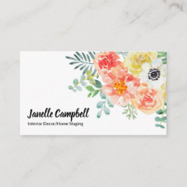 Elegante tarjeta de visita floral acuática