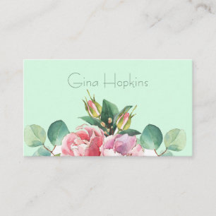 Elegante tarjeta de visita floral acuática