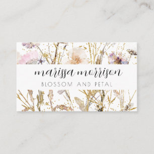 Elegante tarjeta de visita Floral Florist Square