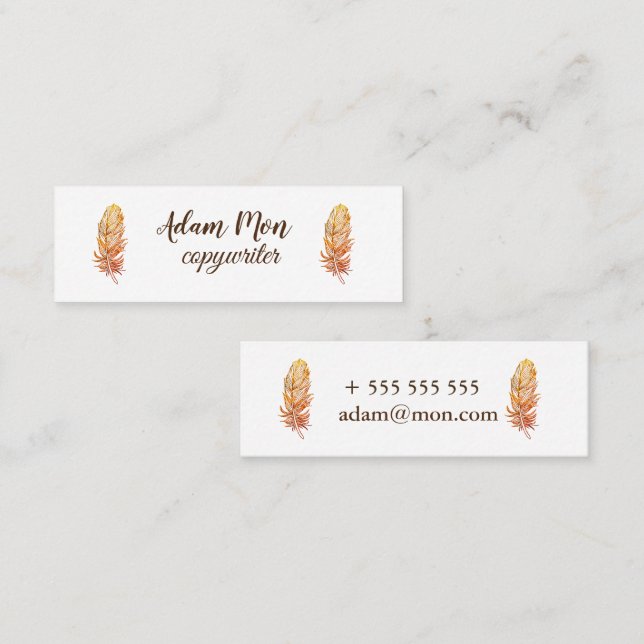Elegante tarjeta de visita floral moderna Mini tar (Anverso / Reverso)